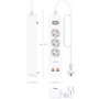 AISENS Regleta de Enchufes Multifunción 3 Tomas + Cargador PD3.0 20W Blanco